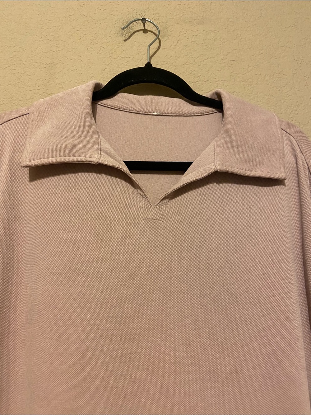 Lululemon Softstreme Pique Oversized Long-Sleeve Polo Shirt Mink Berry pink Sz S - Picture 4 of 8